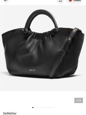 DeMellier Midi Los Angeles Tote N58 Black Leather Crossbody Purse